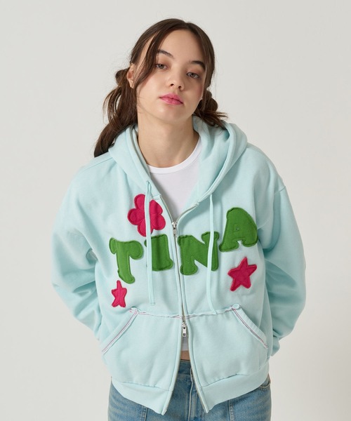 TINA：JOJUN（ティーナジョジュン） ジップアップパーカー M ネイビー