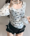 水着 2点セット 裾フリルワンピース水着&リボ...の詳細画像4