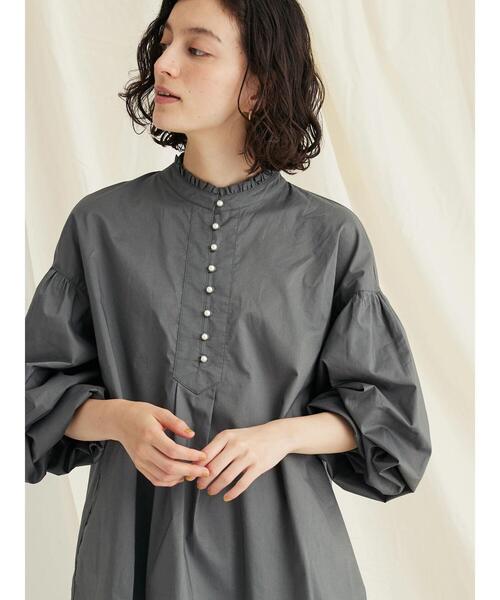 「CRAFT STANDARD BOUTIQUE」 「refined works」7分袖ブラウス FREE カーキ レディース_画像4