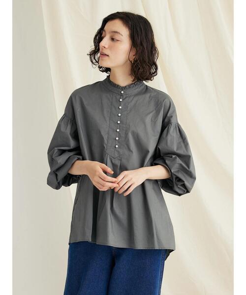 「CRAFT STANDARD BOUTIQUE」 「refined works」7分袖ブラウス FREE カーキ レディース_画像6