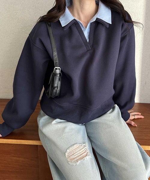 「GeeRA」 スウェットカットソー MEDIUM グレー レディース_画像5
