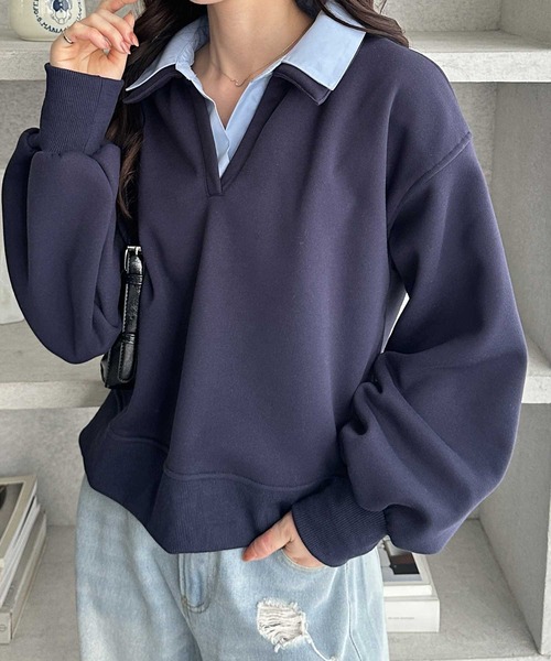 「GeeRA」 スウェットカットソー MEDIUM グレー レディース_画像6