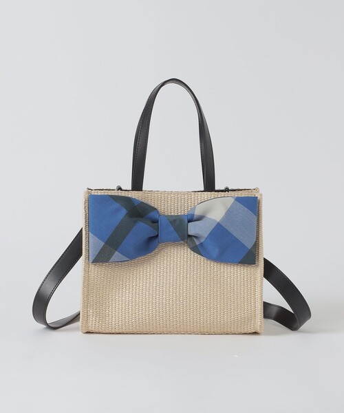 美品 BLUE LABEL CRESTBRIDGE かごバッグ 夏 BLUE LABEL CRESTBRIDGE（ブルーレーベルクレストブリッジ