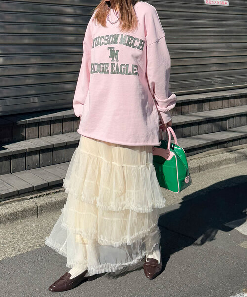 「CIAOPANIC」 ロングスカート ONE SIZE レッド レディース_画像4