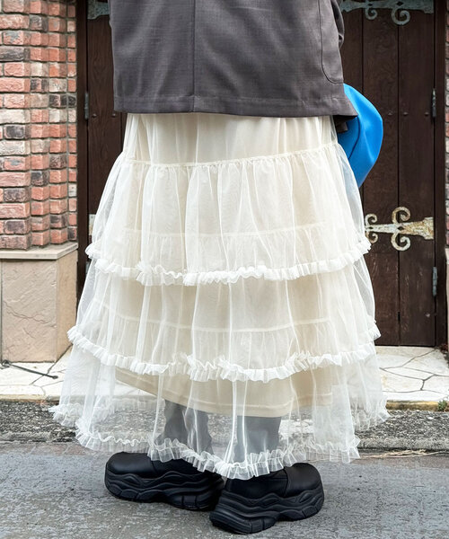 「CIAOPANIC」 ロングスカート ONE SIZE レッド レディース_画像6