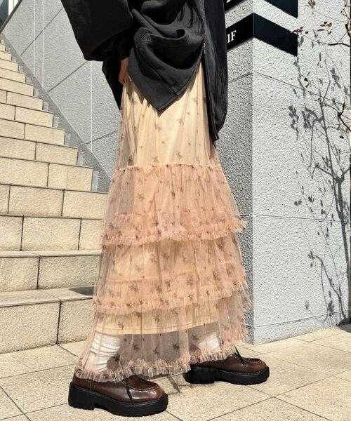 「CIAOPANIC」 ロングスカート ONE SIZE レッド レディース_画像9