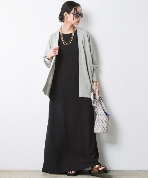 「CHIC STYLE」 半袖ワンピース 3L ブラック レディース_画像2