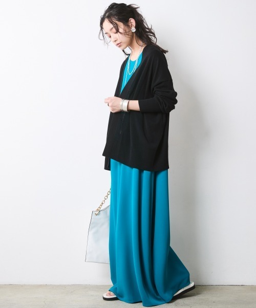 「CHIC STYLE」 半袖ワンピース 3L ブラック レディース_画像4