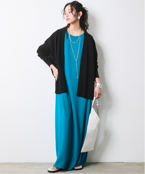 「CHIC STYLE」 半袖ワンピース 3L ブラック レディース_画像5