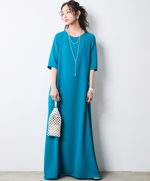 「CHIC STYLE」 半袖ワンピース 3L ブラック レディース_画像6