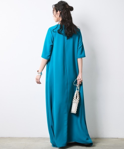 「CHIC STYLE」 半袖ワンピース 3L ブラック レディース_画像7