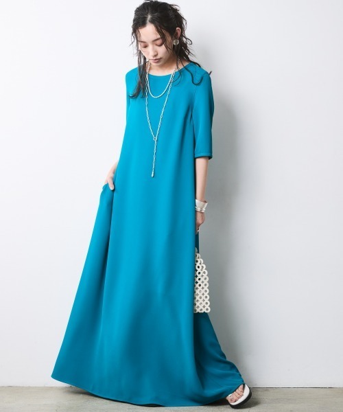「CHIC STYLE」 半袖ワンピース 3L ブラック レディース_画像8