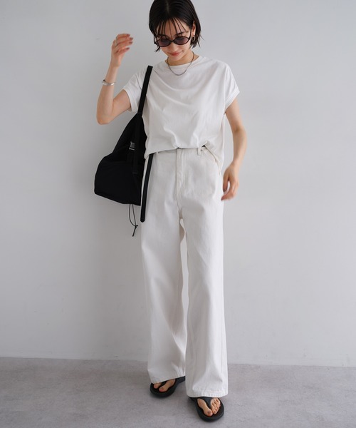 「evernavy」 デニムパンツ S ホワイト レディース_画像2