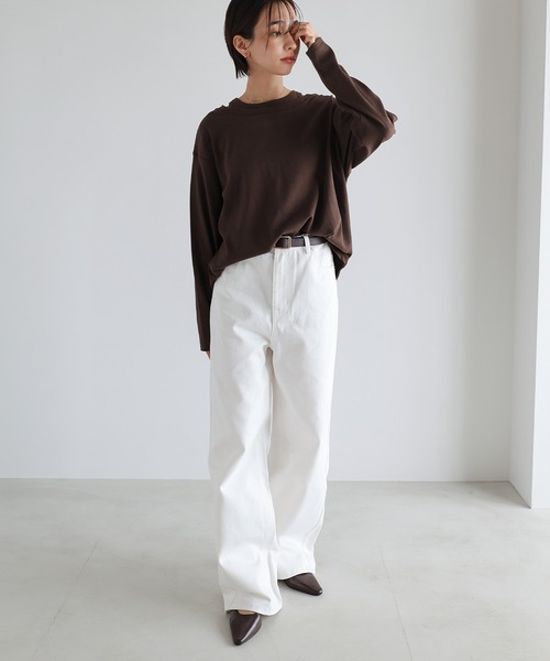「evernavy」 デニムパンツ S ホワイト レディース_画像4