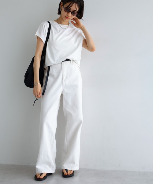 「evernavy」 デニムパンツ S ホワイト レディース_画像7