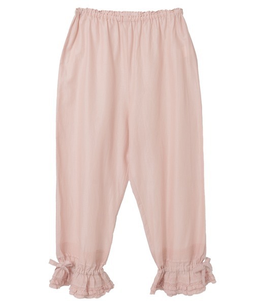 ピンクハウス　ドロワーズ　デニム　パンツ　ローズ　レース　綿ローン　ピコフリル PINK HOUSE（ピンクハウス） ワイドパンツ パンツ ローンドロワーズ