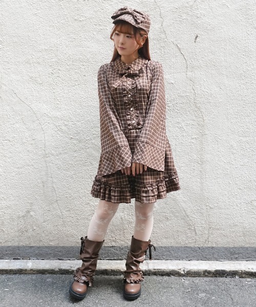 axes femme POETIQUE ワンピース ディテクティブチェックOP