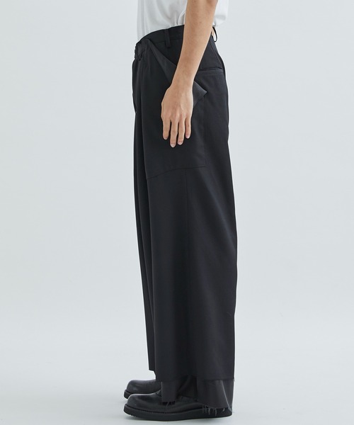 【レア商品】sulvam STUDIOUS別注 ワイドスラックス sulvam パンツ スラックス 【sulvam / サルバム】STUDIOUS別注
