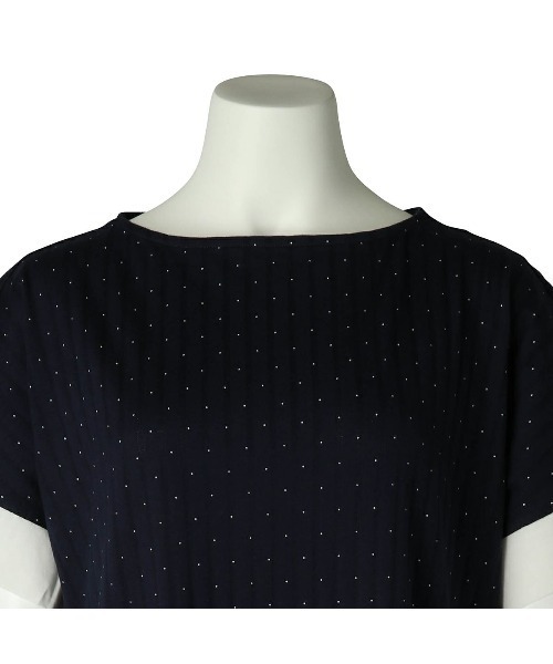 KID BLUE キッドブルー ガーゼパイルドット 七部袖パジャマネイビー上下