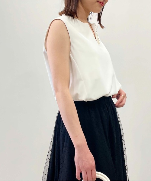 PICCINパールブラウス 楽天市場】PICCIN PERLA 襟ビックパールブラウス レディース