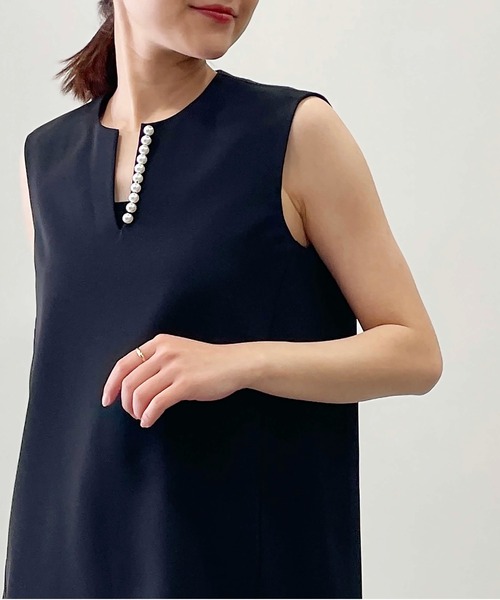 パールブラウス PICCIN PERLA ブラウス シャツ ノースリーブパールブラウス