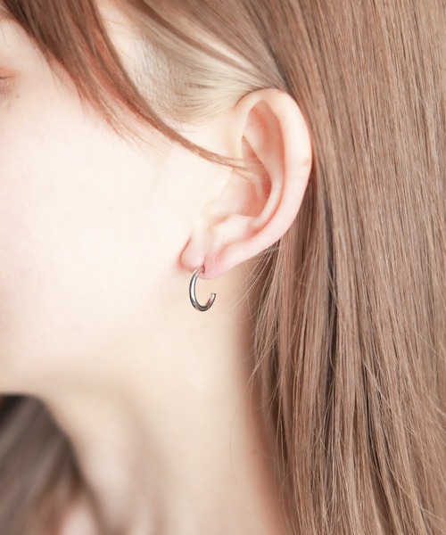 フープ アレルギー対応 ピアス 「Stainless」 Half Hoop Pierce 15mm
