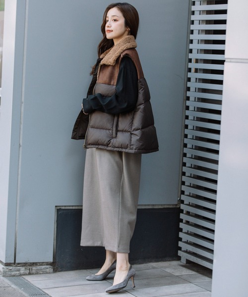 Munich（ミューニック） ダウンベスト ベスト ダウンタフタ×ムートン