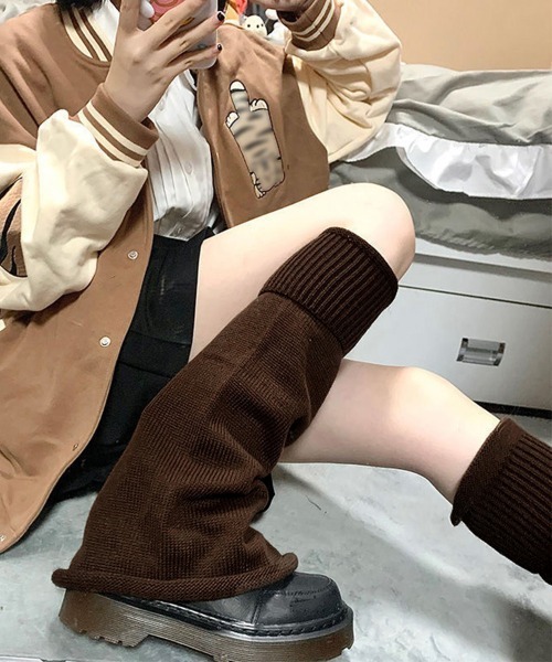 miniministore レッグウォーマー ブーツカットニットレッグ