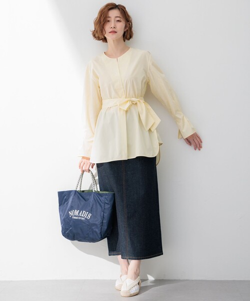 ブラウス シャツ CANCLINI スキッパーベルト付き レディース