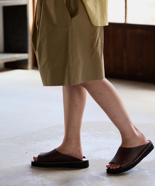 Organic handloom ブラウンレザーサンダル Organic handloom サンダル / ”RICHT” メンズ レディース