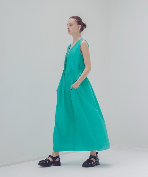 DRESSLAVE ワンピース N/C taffeta airy tuck dress(タフタ