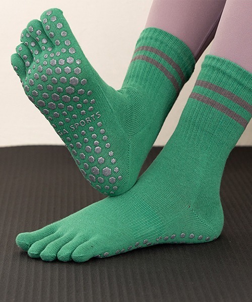 c.u.l 靴下 五本指ソックス ラインデザイン cula874 レディース