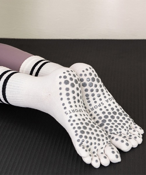 c.u.l 靴下 五本指ソックス ラインデザイン cula874 レディース