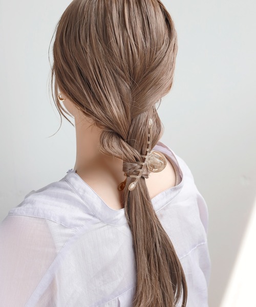 髪留め　ヘアークリップ　フランスブランド品　ハイセンス ミラノ ジョー パール ゴールド ヘアクリップ｜フランスラックス