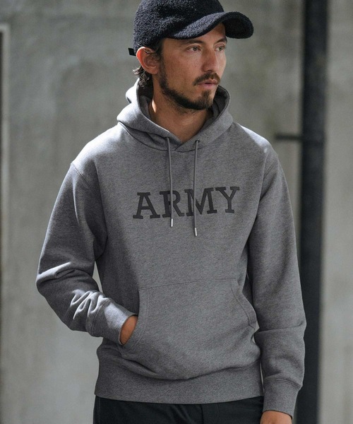 wjk reluxe パーカー mpa3503-leather ARMY logo sweat pull parka