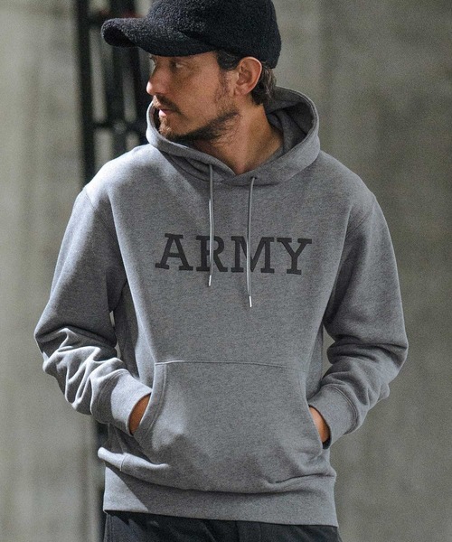 wjk reluxe パーカー mpa3503-leather ARMY logo sweat pull parka