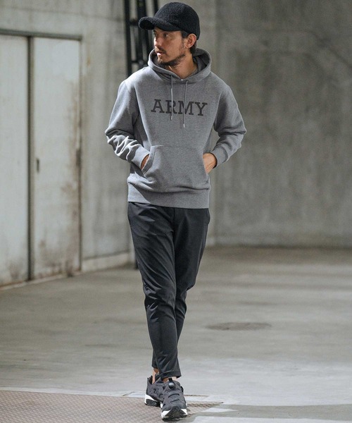 wjk reluxe パーカー mpa3503-leather ARMY logo sweat pull parka