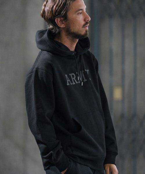 wjk reluxe パーカー mpa3503-leather ARMY logo sweat pull parka