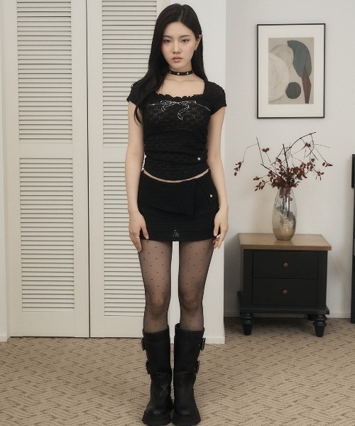 ☆韓国の人気☆【SETUP-EXE】☆FRILL BOW CROP TOP☆Tシャ.ツ☆ SETUP‐EXE】FRILL BOW CROP TOP | OUR BRAND,SETUP-EXE