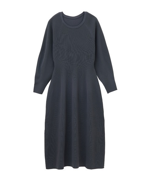 RASON No.8 黒7分袖ニットワンピース RANAN（ラナン） ワンピース ボリュームコクーンニットワンピース