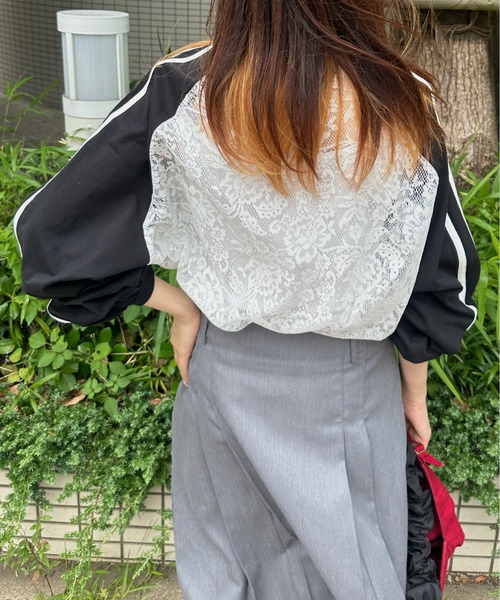 tシャツ レース切替ロングTシャツ レディース 楽天市場】Tシャツ レディース 春 夏 秋 レース切り替え 花柄
