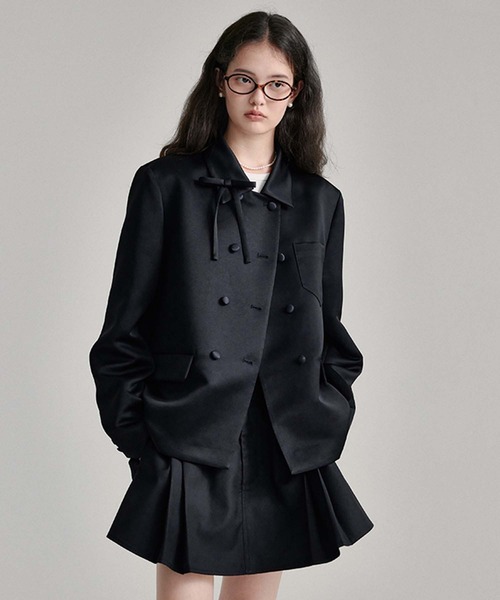 Fano Studios 2024AW ダブルブレスト リボンタイショートコート ダブルブレスト リボンタイショートコート FD24W268【Fano Studios