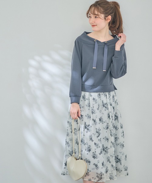 12Twelve Agenda tシャツ フード風サイドスリット9分袖