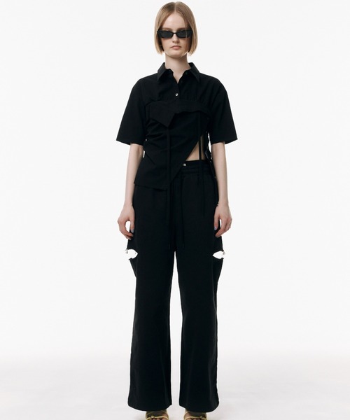 josemoon スウェットパンツ　ブラック JOSE MOON スウェットパンツ ジャージ SLIT SWEAT PANTS with
