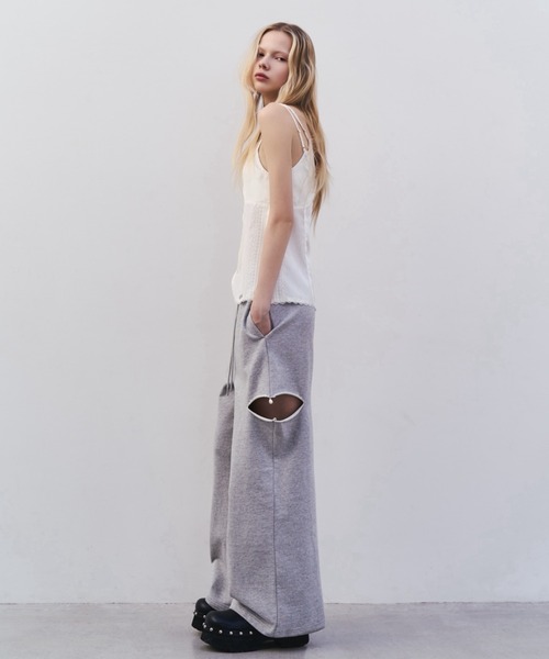 グレー ワイドパンツ スウェット JOSE MOON JOSE MOON（ジョゼムーン） スウェットパンツ ジャージ SLIT SWEAT