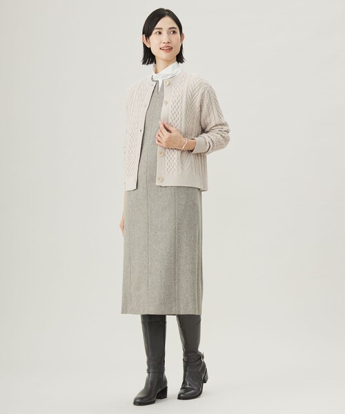 J.PRESS（J.プレス） スカート ネップヘリンボーン ジャンパースカート