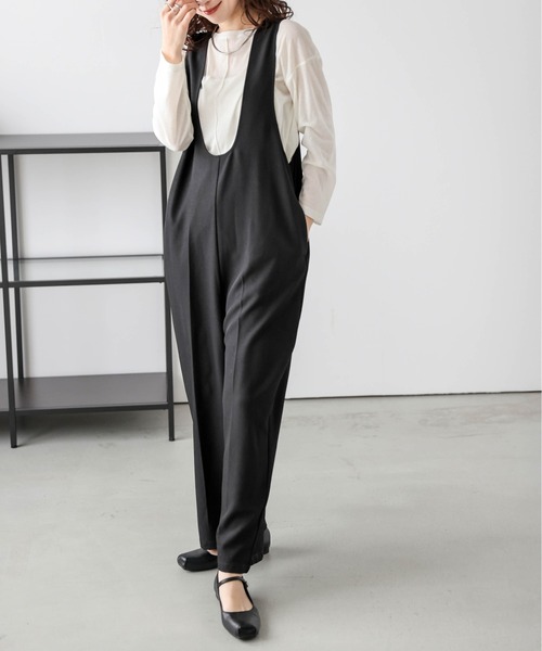 La-gemme（ラジェム） サロペット オーバーオール Uネック