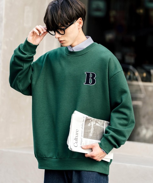刺繍スウェット 刺繍 トレーナー モンロー Rocky Monroe トレーナー スウェット オーバーサイズ裏起毛