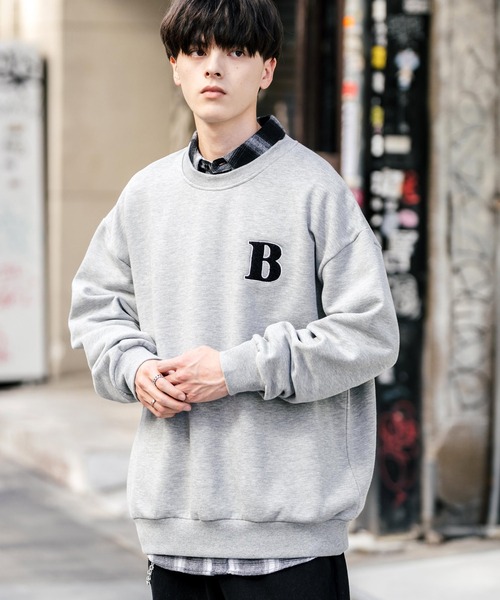 刺繍スウェット 刺繍 トレーナー モンロー Rocky Monroe トレーナー スウェット オーバーサイズ裏起毛