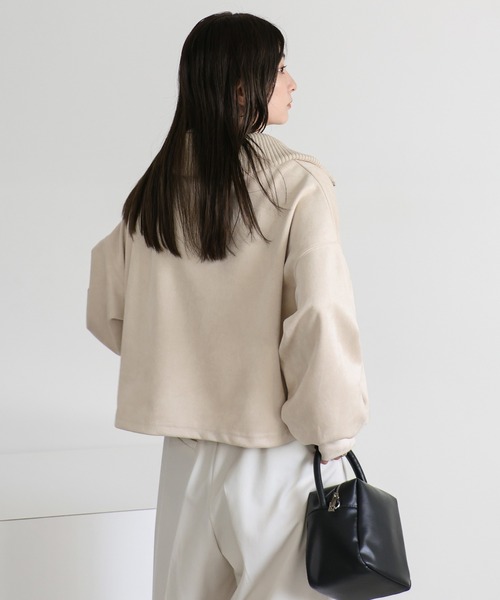 select MOCA（セレクトモカ） スエードポンチハーフジップトップス